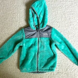 Mint green THE NORTH FACE Oso hoodie jacket full zip size 3T great condition!